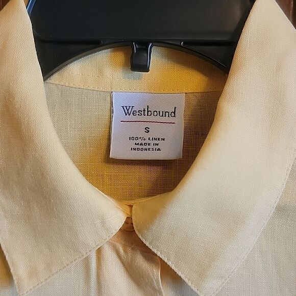 Westbound Linen Yellow top Size S. - Picture 2 of 5